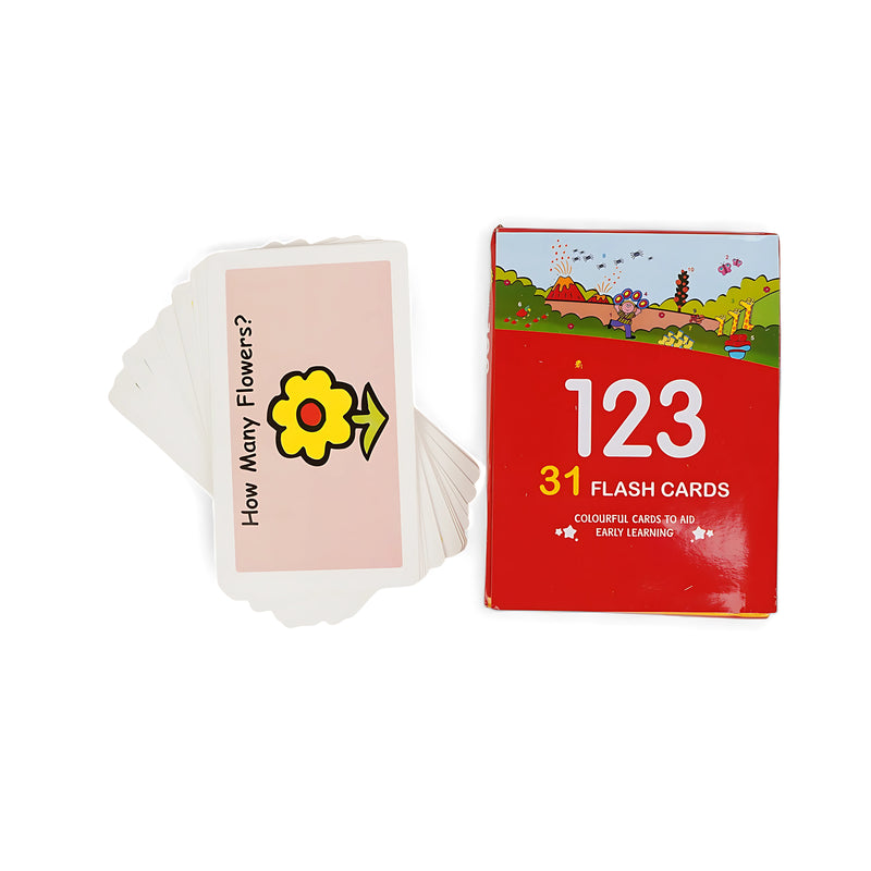 123 Flash Cards - 31 Colorful Early Learning Number and Counting Cards for Kids Age 3+

