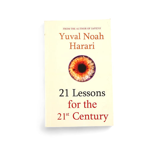 Cover of 21 Lessons for the 21st Century by Yuval Noah Harari, featuring an eye symbolizing awareness and observation, reflecting the book's focus on making sense of modern challenges.






