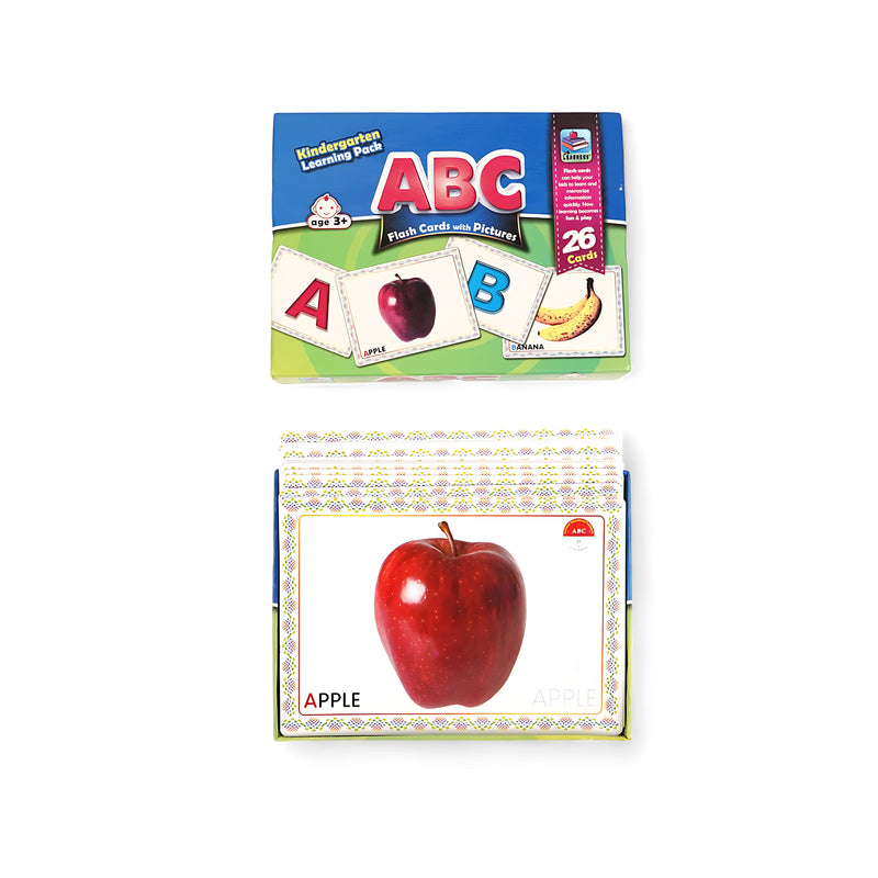 ABC Flash Cards - Kindergarten Learning Pack with Pictures (26 Cards, Age 3+)