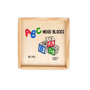 ABC Wooden Blocks Set with 48 colorful alphabet blocks, perfect for teaching letter recognition and spelling while promoting fine motor skills in kids.