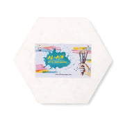 Al-Ain Hexagonal Artist Canvas, featuring a unique hexagonal shape, pre-primed and suitable for acrylic, oil, and other painting mediums.

