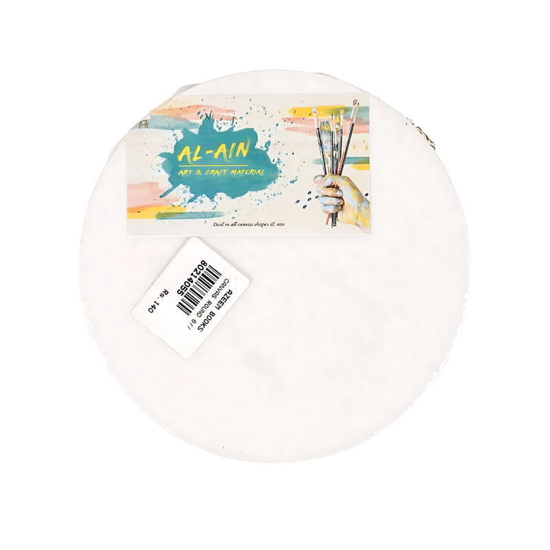Al-Ain 6/10/12-Inch Round Artist Canvas – Medium Circular Canvas for Creative Art Projects