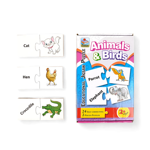 Animals & Birds Educational Jigsaw Puzzle for kids with self-correcting pieces showing various animals and birds

