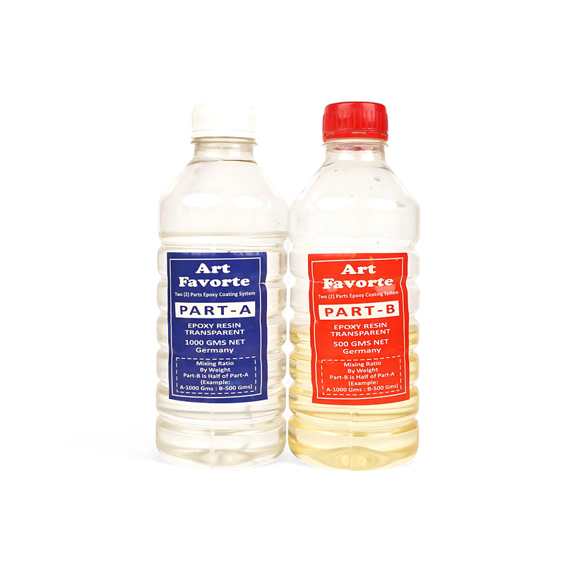 Art Favorite Epoxy Resin and Hardener - Transparent, Multi-Size Variants for Clear Coating and Casting
