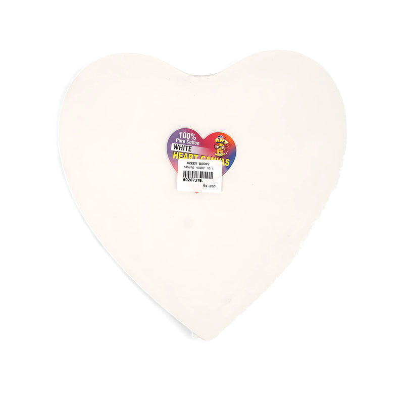 Art & Magic Heart-Shaped Canvas, 10 inches, made from 100% pure cotton, ideal for personalized art projects and romantic gifts.

