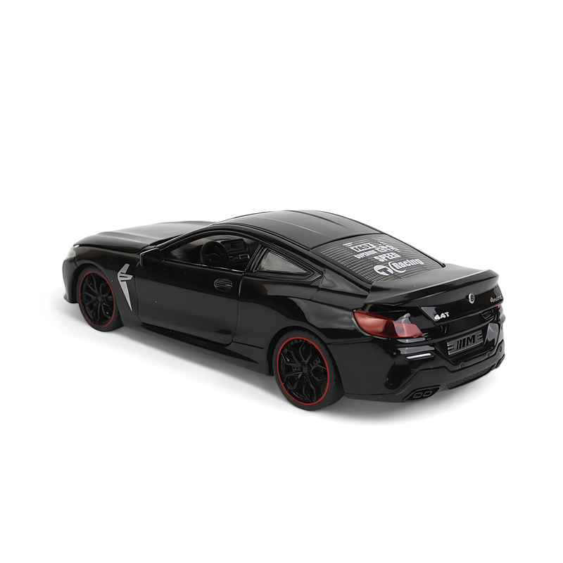 BMW M8 Diecast Model - Black Sports Car Miniature with Opening Doors and Realistic Interior