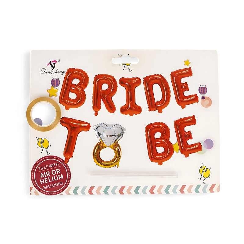"BRIDE TO BE" Foil Balloon Set with Diamond Ring Balloon – Perfect Bridal Shower and Bachelorette Party Decor