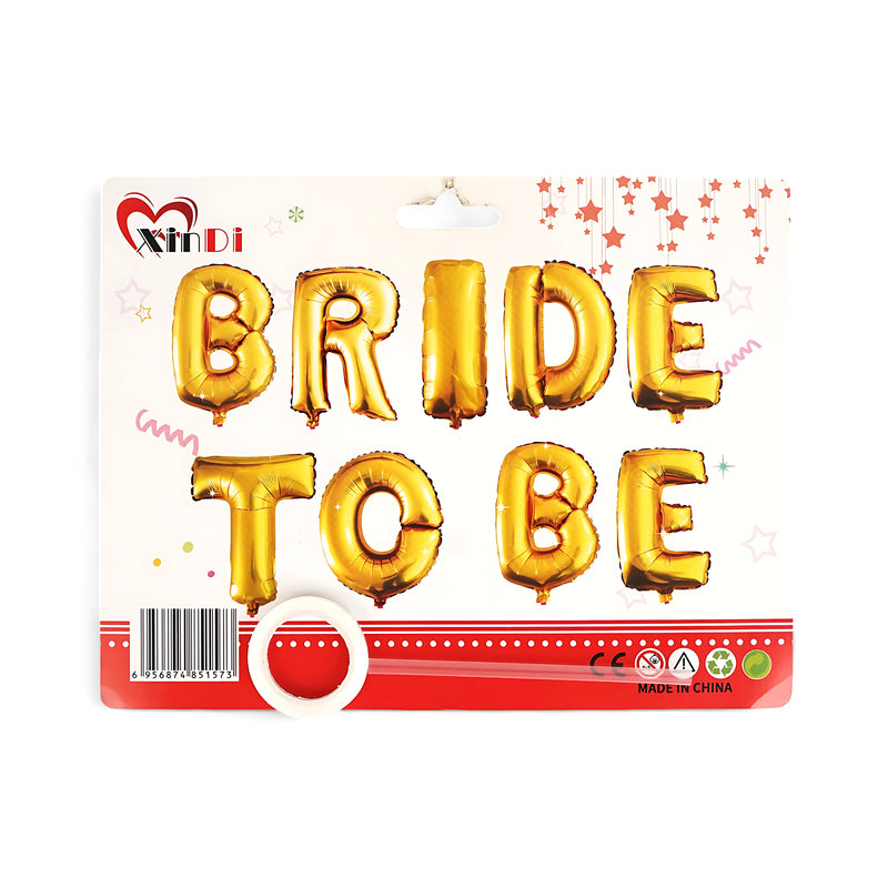 "BRIDE TO BE" Gold Foil Balloon Set – Perfect Bridal Shower Decor