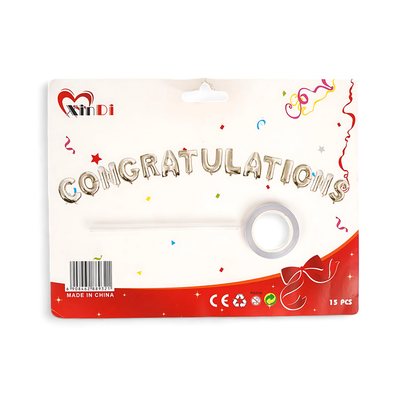 "CONGRATULATIONS" Gold Foil Balloon Set – Perfect Celebration Decoration