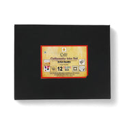 Calligraphy Inks Set in 12 vibrant colors in a sleek black box, ideal for artists and calligraphy enthusiasts

