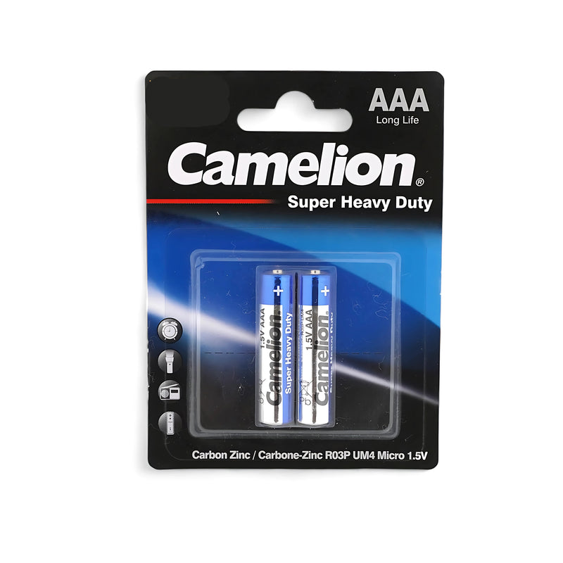 Camelion Super Heavy Duty AAA Batteries - 2-Pack, 1.5V Long Life