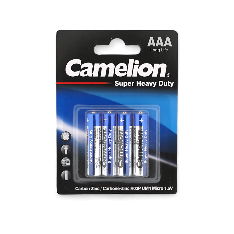 Camelion Super Heavy Duty AAA Batteries - Long Life Carbon Zinc 4-Pack