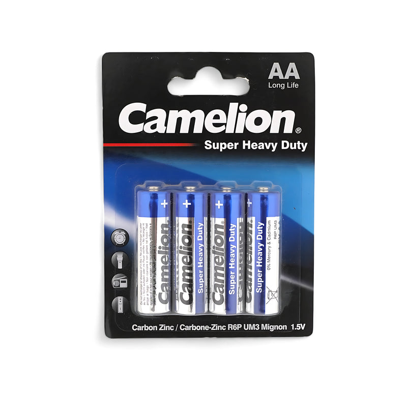 Camelion Super Heavy Duty AA Batteries - 4-Pack, 1.5V for Reliable Everyday Power