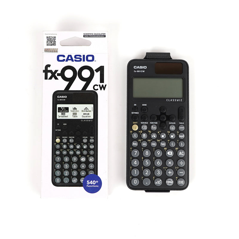 Casio fx-991CW ClassWiz Scientific Calculator with 540+ functions and natural textbook display for professional and educational use.


