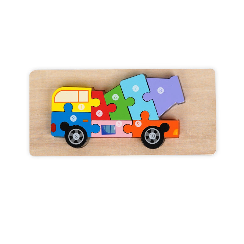 Colourful Dump Truck Wooden Puzzle – Number Learning for Toddlers