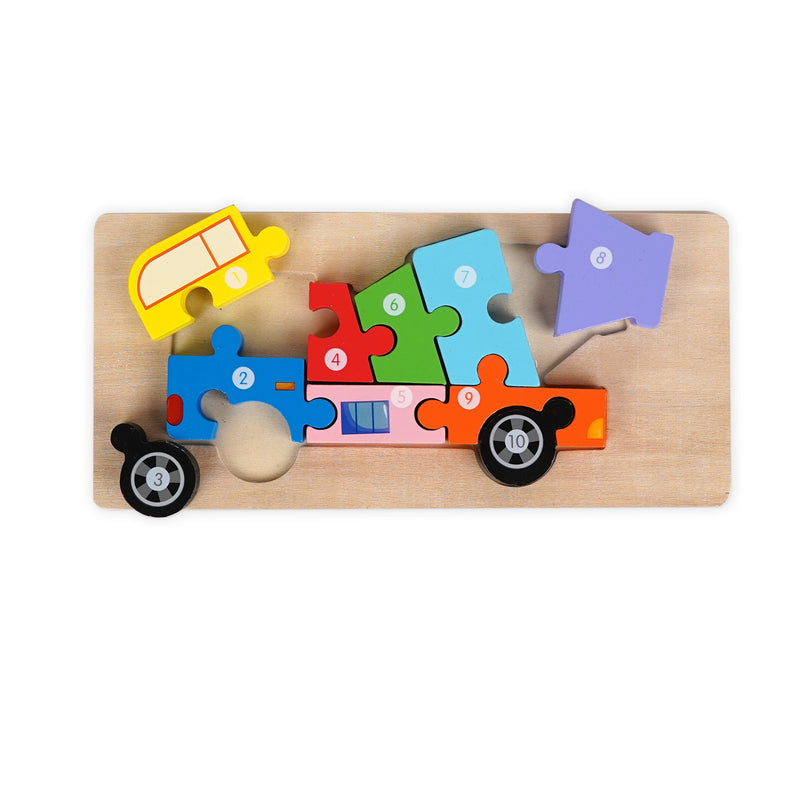 Colourful Dump Truck Wooden Puzzle – Number Learning for Toddlers