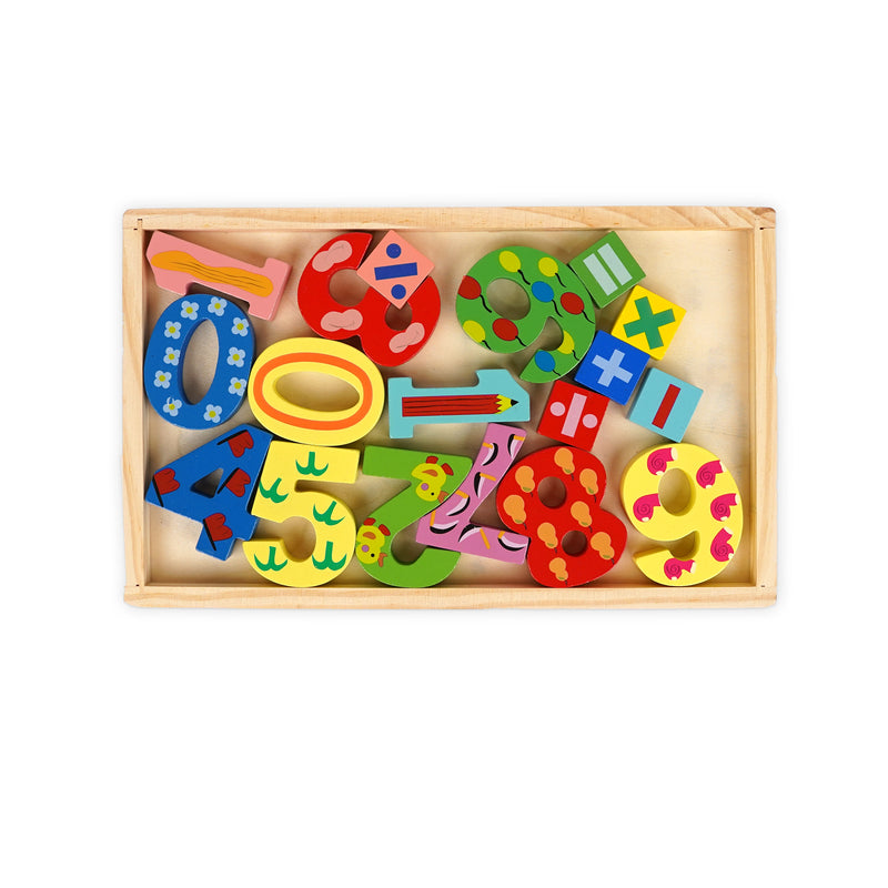 Colourful Wooden Number Puzzle with Math Symbols - Early Learning Toy for Kids