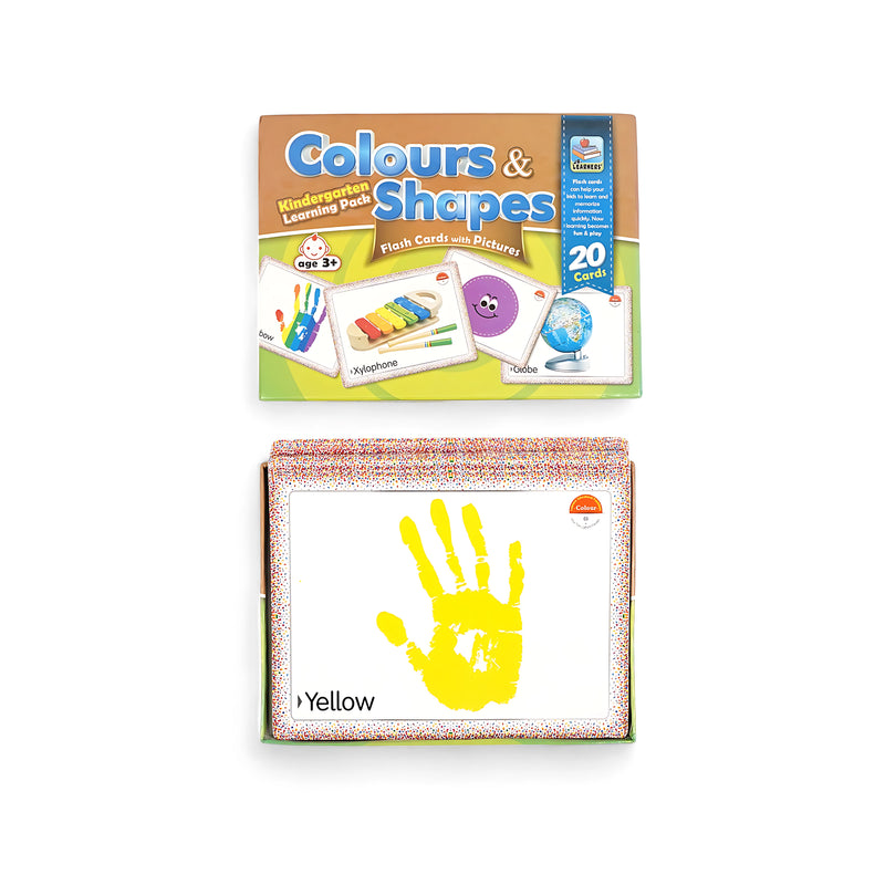 Colours & Shapes Flash Cards - Kindergarten Learning Pack for Kids Age 3+ - 20 Cards for Color and Shape Recognition

