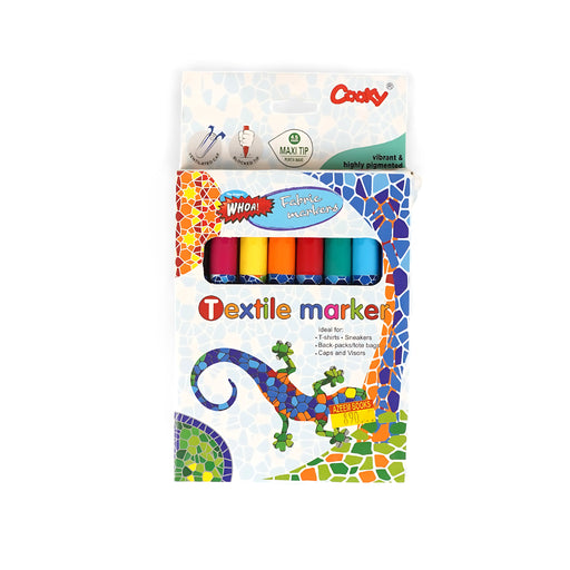 Cooky Textile Markers - Set of 6 colors perfect for personalizing fabric items.

