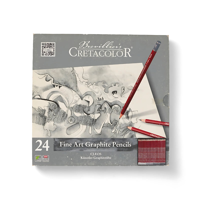 Cretacolor CLEOS Fine Art Graphite Pencils Set - Available in 24 Pieces, ideal for detailed sketching and shading.

