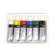 Daler Rowney Simply Opaque Watercolor Gouache Set with 6 vibrant colors in 12ml tubes, ideal for artists and illustrators for solid, opaque coverage.

