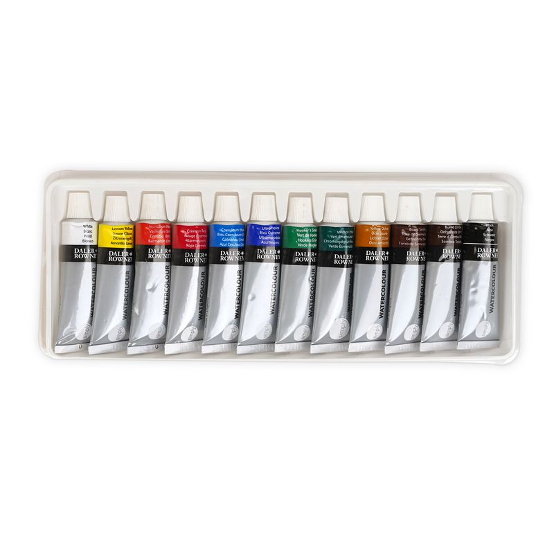 Daler Rowney Simply Watercolor Paint Set - 12 pieces - 12ml Tubes