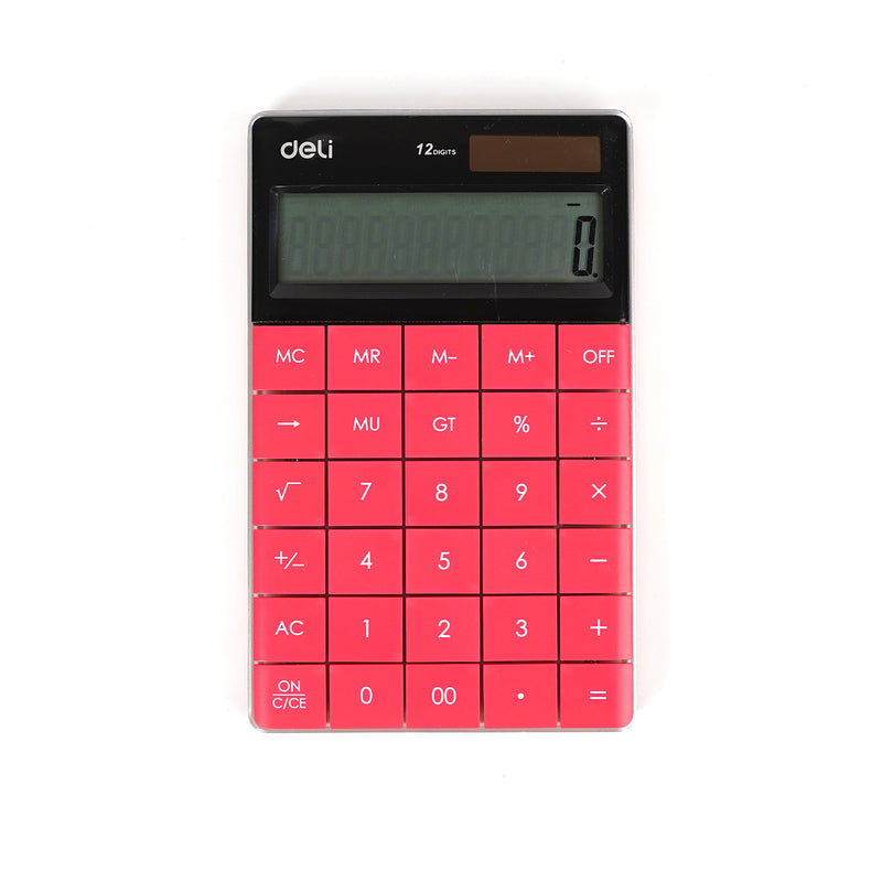 Deli 1589 Exceed 12-Digit Calculator with dual power and large keys, designed for business, retail, and academic use.

