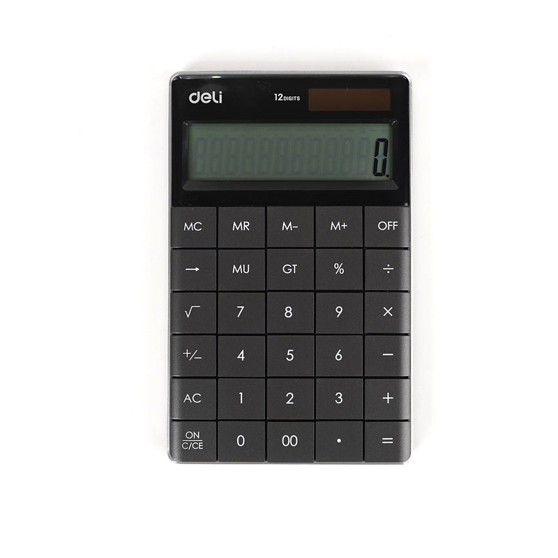 Deli 1589 Exceed 12-Digit Calculator with dual power, large display, and business functions for accounting, office, and school use. img2