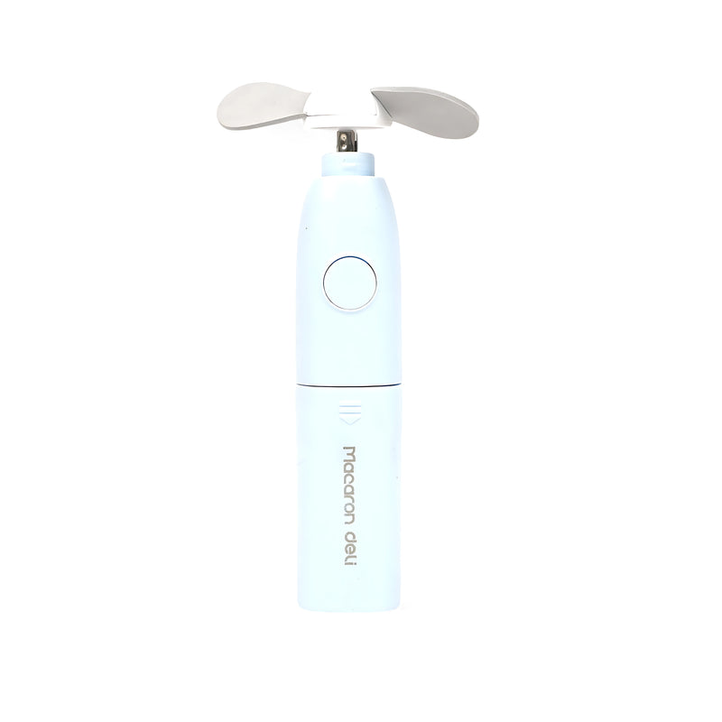 Deli Macaron Electric Eraser in Mist Blue – precision battery-operated eraser with refill pack, ideal for artists, designers, and students.

