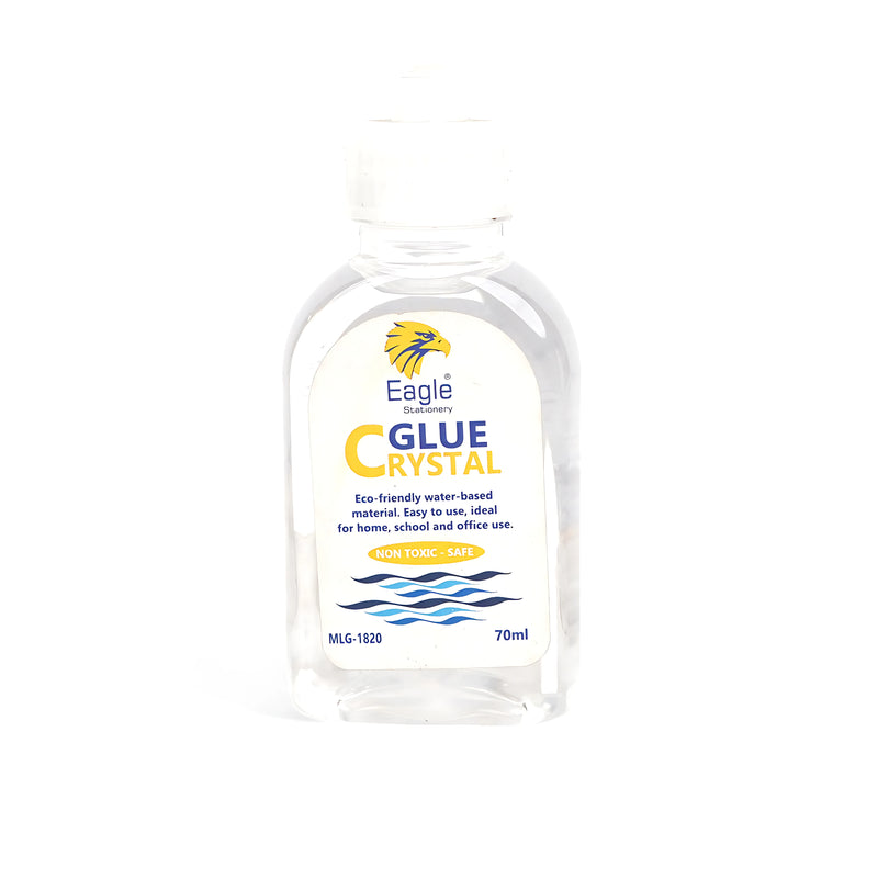 Eagle Stationery Crystal Glue 70ml – eco-friendly water-based adhesive ideal for home, school, and office use.

