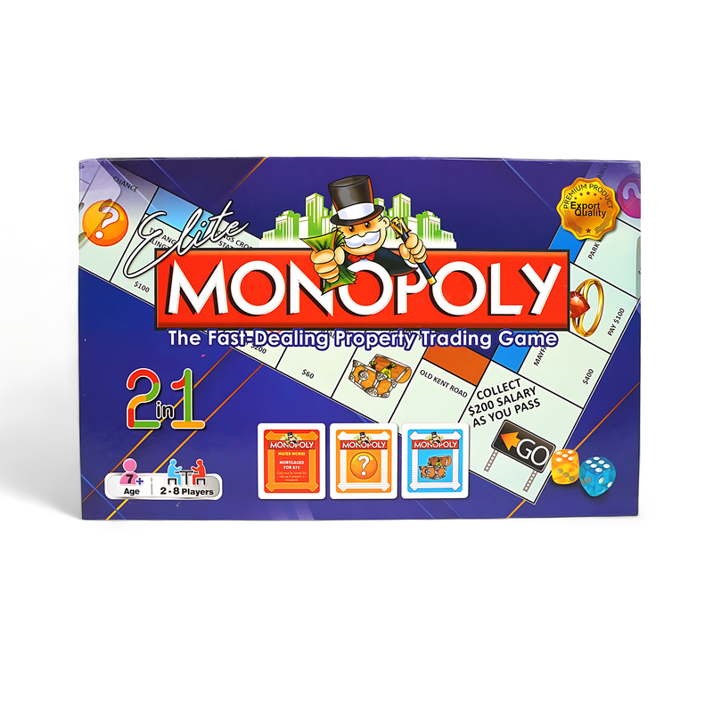 Elite Monopoly 2-in-1 Property Trading Game – Premium Fun for Family and Friends