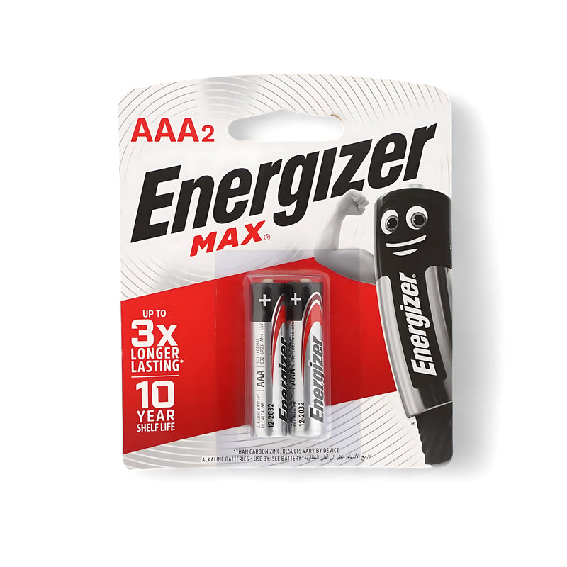 Energizer Max AAA Batteries - 2-Pack with 10-Year Shelf Life