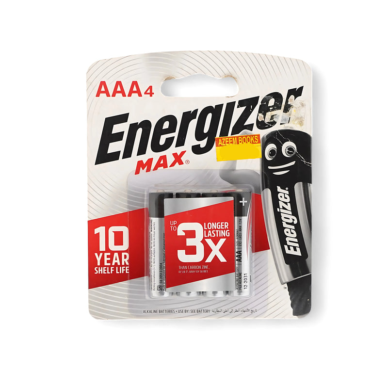 Energizer Max AAA Batteries - 4-Pack with 10-Year Shelf Life