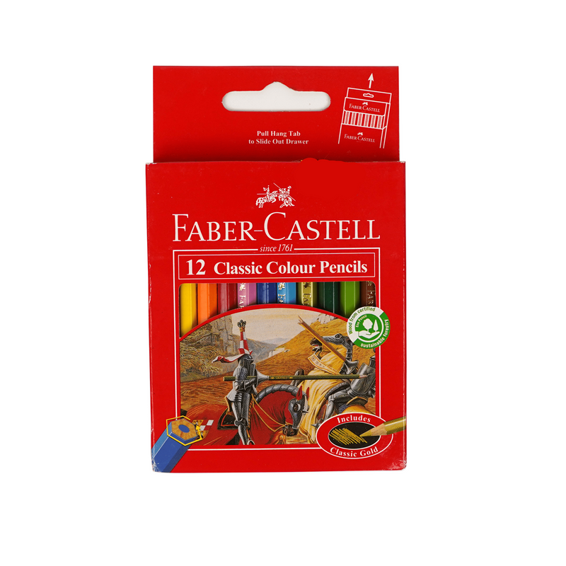 FABER-CASTELL Classic Colour Pencils | Available in 12, 24, 36, 48 & 100 Sets | Includes Classic Gold | Premium Art Supplies
