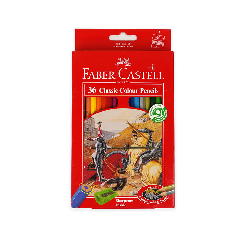 FABER-CASTELL Classic Colour Pencils | Available in 12, 24, 36, 48 & 100 Sets | Includes Classic Gold | Premium Art Supplies