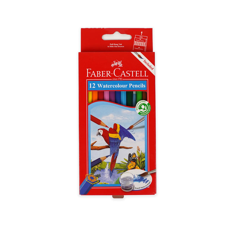 FABER-CASTELL Watercolour Pencils | Available in 12, 24, 36, 48 & 100 Sets | Turns to Paint | Sustainable Art Supplies
