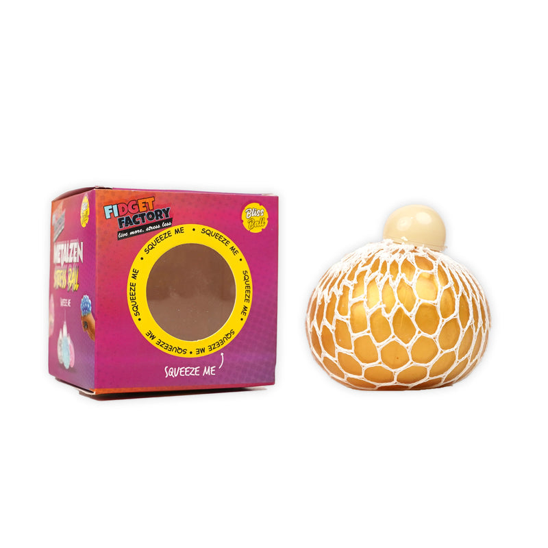 FIDGET FACTORY Squash Mesh Bliss Ball | 1 Pc |  Bronze Blister Ball