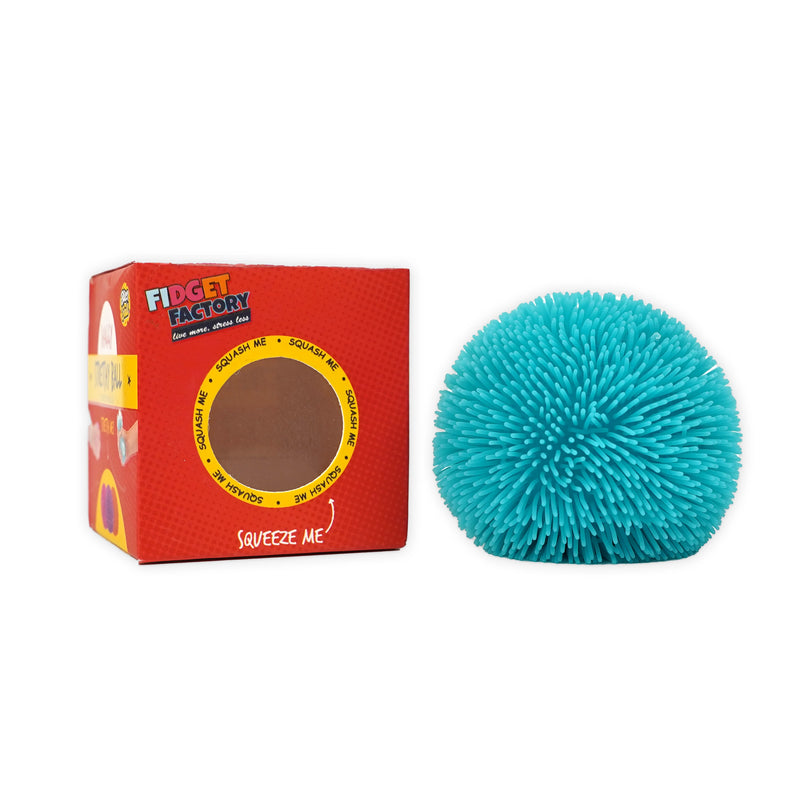 FIDGET FACTORY Squash Mesh Bliss Ball | 1 Pc | Blue Furry Ball
