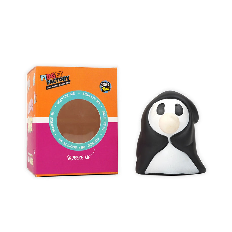 FIDGET FACTORY Squash Mesh Bliss Ball | 1 Pc | Cute Penguin
