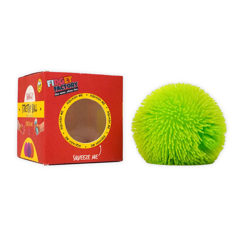 FIDGET FACTORY Squash Mesh Bliss Ball | 1 Pc | Green Furry Ball