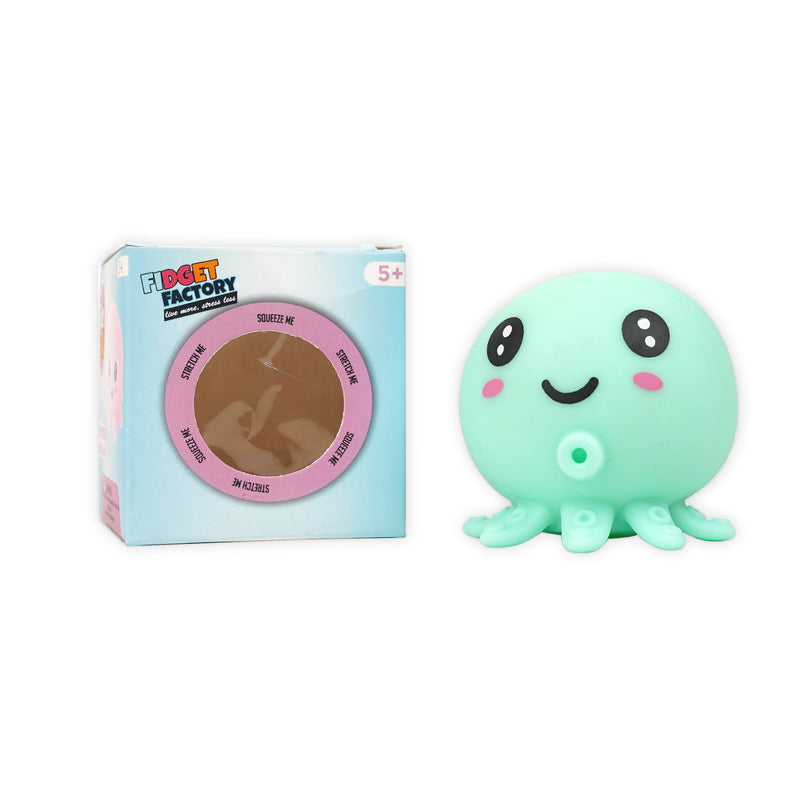 FIDGET FACTORY Squash Mesh Bliss Ball | 1 Pc | Cute Blue Octopus