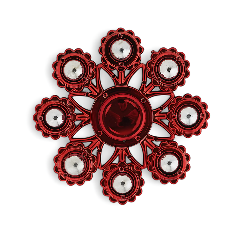Floral-Themed Fidget Spinner - Elegant Red Design with Smooth Spinning Action