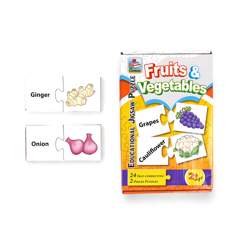 Fruits & Vegetables Educational Jigsaw Puzzle for kids with self-correcting pieces showing various fruits and vegetables

