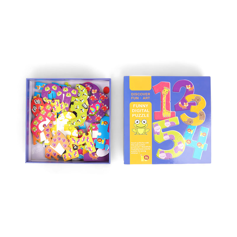 Funny Digital Puzzle - Colorful number learning set for kids with engaging illustrations

