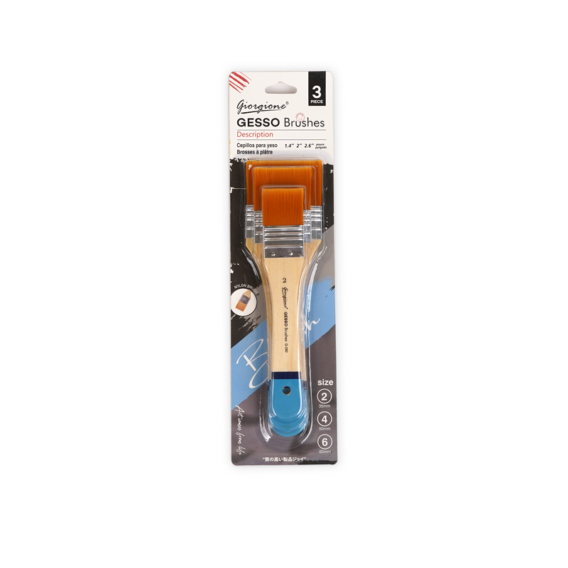 Giorgione 3-Piece Gesso Brush Set – Perfect for Art Projects