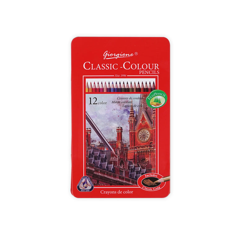 Giorgione Classic-Color Pencils | 12 Colors | Since 1996 | EcoPencil with Best Grip