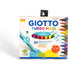 Giotto Turbo Maxi 24-piece felt pen set with large 5mm tips and super washable ink, perfect for children’s creative activities.

