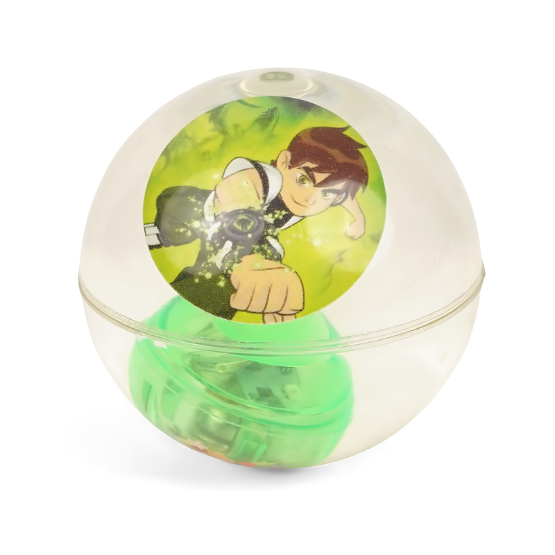 Glitter-Filled Bouncy Ball - Clear Ball with Floating Sparkles and Colourful Inner Design - Various Designs