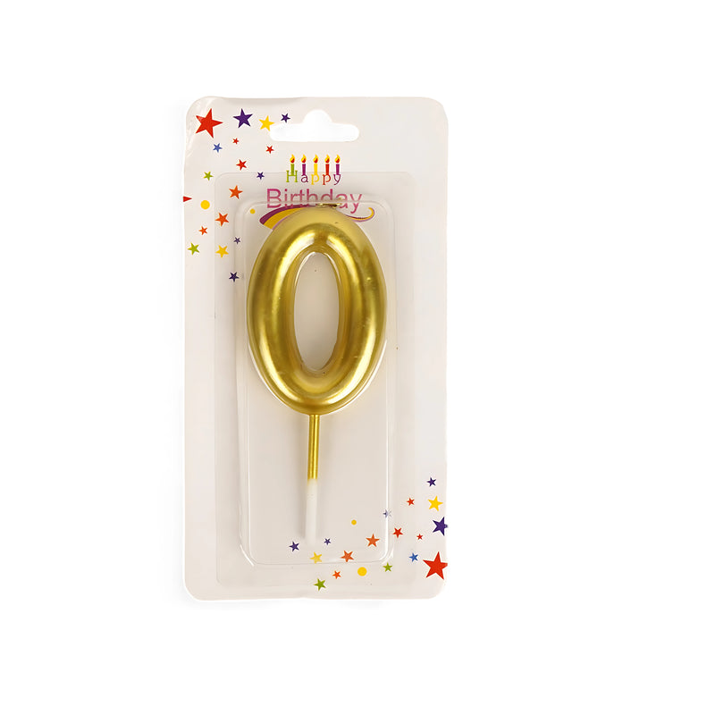 Gold Number 0 Birthday Candle – Perfect for Milestone Celebrations and Anniversaries!