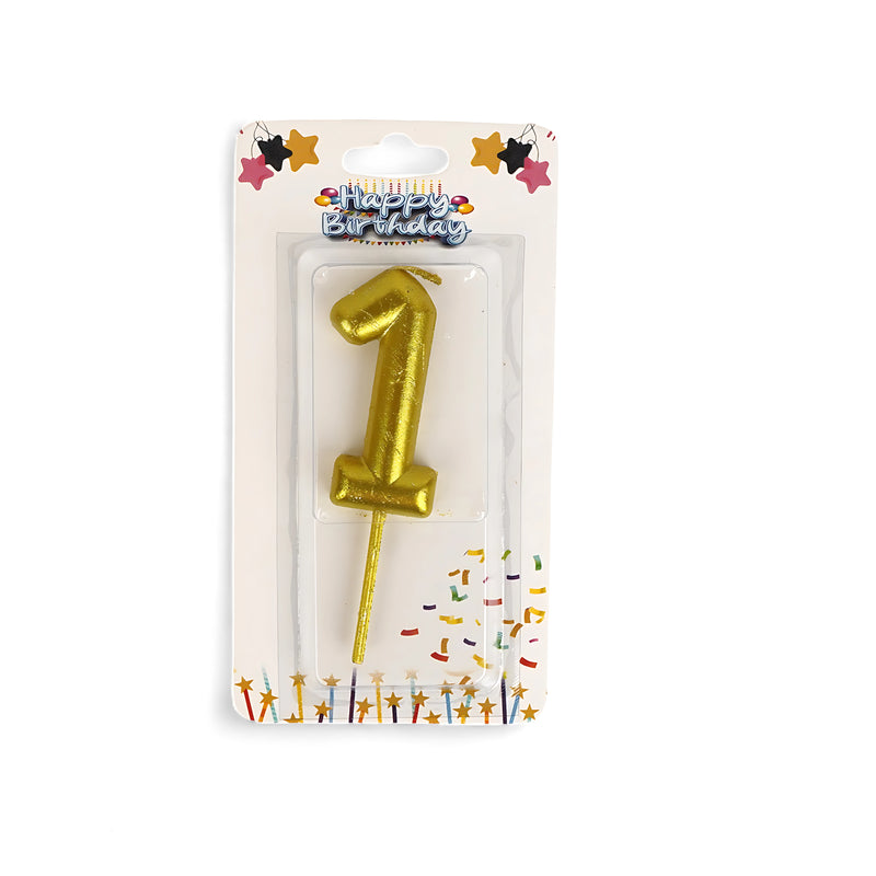 Gold Number 1 Birthday Candle – Celebrate First Birthdays and Milestones with Style!